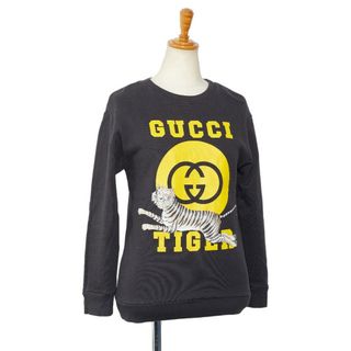 グッチ(Gucci)の美品 グッチ タイガー ロゴ プリント スウェット トレーナー サイズ：10 627964 コットン レディース GUCCI 【1-0150763】(トレーナー/スウェット)