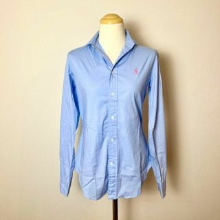 ポロラルフローレン(POLO RALPH LAUREN)のPOLO RALPH LAUREN ストレッチスリムシャツ S 現行タグ 水色(シャツ/ブラウス(長袖/七分))