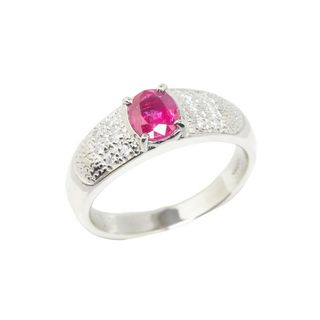 美品 Pt900 プラチナ リング 指輪 ルビー 0.77ct ダイヤ 0.12ct 【1-0153152】(リング(指輪))