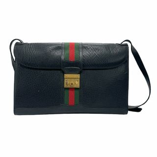 グッチ(Gucci)のグッチ GUCCI ショルダーバッグ シェリーライン レザー ブラック メンズ 437543 送料無料【中古】 z1176(ショルダーバッグ)