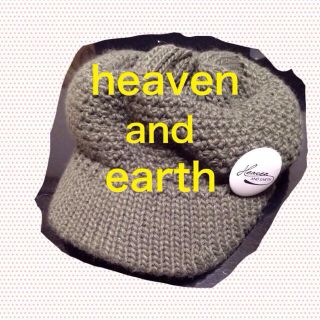 ヘブンアンドアース(HEAVEN and Earth)のカーキニットキャップ(ニット帽/ビーニー)