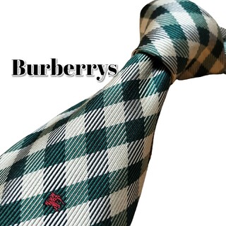 ★Burberrys★　バーバリーズ　グリーン系　チェック柄　イタリア製(ネクタイ)