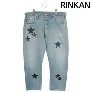 クロムハーツ(Chrome Hearts)のクロムハーツ  U VNTG JEAN BLU RED TAB スターパッチ付きウォッシュド501デニムパンツ メンズ 36インチ(デニム/ジーンズ)