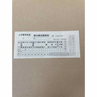 上毛電気鉄道車内補充券　4265(鉄道)