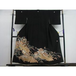 平和屋1■豪華黒留袖　作家物　駒刺繍　雪輪籬草花文　金彩　逸品　CAAB3045ut(着物)