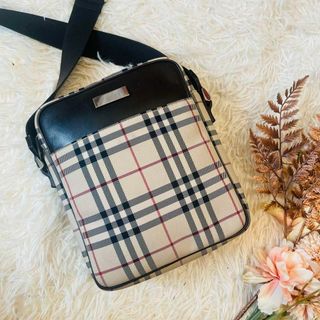 BURBERRY - 美品＊バーバリー ショルダーバッグ ノバチェック レザー ベージュ ブラウン