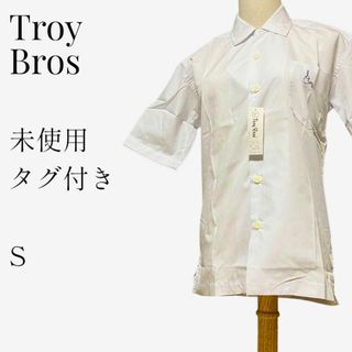 【未使用タグ付き◎】Troy Bros ワンポイントビジネスシャツ S ホワイト(シャツ)