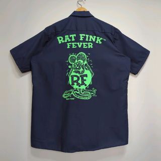 ★ホンジュラス製 RATFINK REDKAP プリント ワッペン ワークシャツ(シャツ)