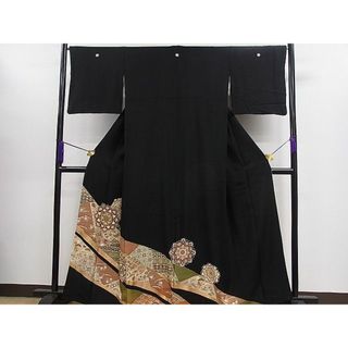 平和屋1■豪華黒留袖　駒刺繍　正倉院切嵌宝尽くし花文　金彩　逸品　CAAC9871ze(着物)