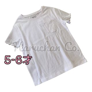 ネクスト(NEXT)の●未使用●5-6才　ホワイト　スカラップ袖　Tシャツ(Tシャツ/カットソー)