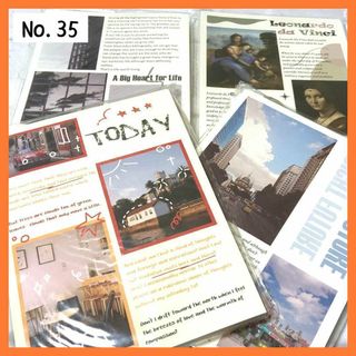 【35】(週刊ロマンス①)  素材紙 4種セット 英字ペーパー 雑誌 デザペ(ノート/メモ帳/ふせん)