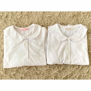 女の子　120 長袖　ポロシャツ　白　2枚セット(ブラウス)