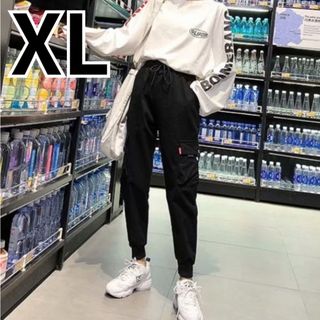 【大人気商品♪】XL　ストリートパンツ　ブラック　ヒップホップ　オーバーサイズ(ワークパンツ/カーゴパンツ)