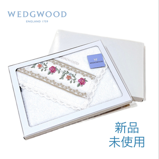 WEDGWOOD - 【新品・未使用】 ウェッジウッド　ハンカチ　ハンドタオル　白　ホワイト　花柄