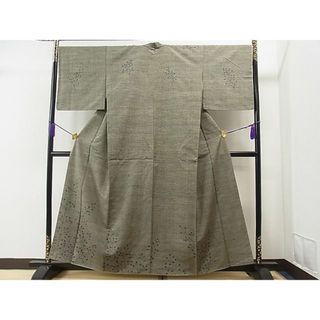 平和屋1■付下げ　紬地　草木文　逸品　未使用　CAAB2543yc(着物)