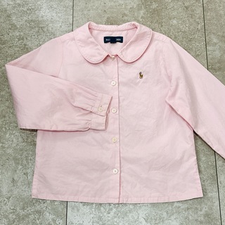 【 美品 】ラルフローレン ピンク 長袖 シャツ 110cm キッズ 丸襟