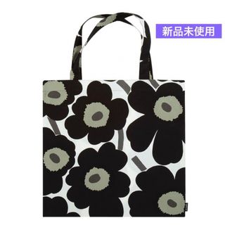 マリメッコmarimekko　トートバッグ　エコバッグ　ブラック×オリーブ