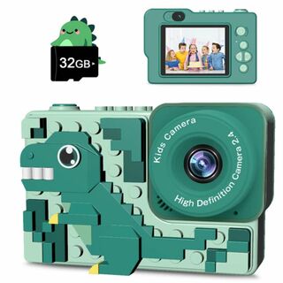 【色:グリーン】キッズカメラ 子供用カメラ 【2024新登場】 トイカメラ 48(コンパクトデジタルカメラ)