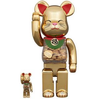 ベアブリック(BE@RBRICK)のベアブリック BE@RBRICK 招き猫 小判 開運 金メッキ(その他)