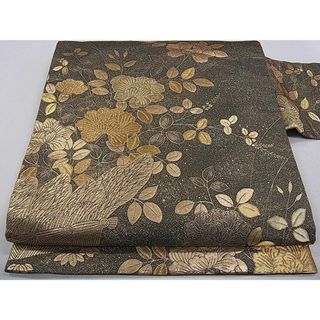 平和屋1◎九寸名古屋帯　竹垣草花文　金糸　逸品　CAAB3180dx(帯)