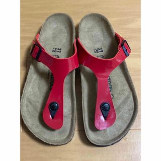 ビルケンシュトック(BIRKENSTOCK)の試着のみ　ビルケンシュトック　ギゼ　パテントレッド　37(サンダル)