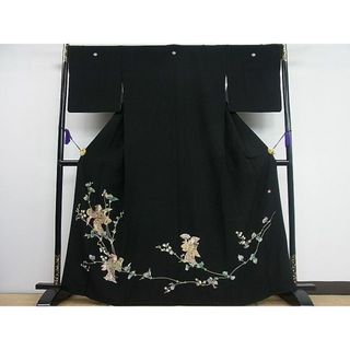 平和屋1■豪華黒留袖　作家物　童子遊び　枝花文　逸品　CAAB2870ut(着物)