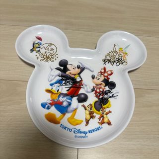 ディズニー(Disney)のミッキー&ミニー&プルート　サイン入り　プレート　皿　Disney(キャラクターグッズ)