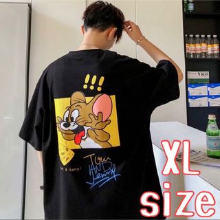 Tシャツ トムとジェリー ジェリー XL 黒 ブラック ユニセックス(Tシャツ/カットソー(半袖/袖なし))