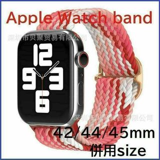 Apple Watch バンド アップルウオッチバンド42/44/45ｍｍピンク(ラバーベルト)