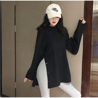 ロンT レディース カットソー すっきり美ライン長袖  レディース トップス(Tシャツ(長袖/七分))