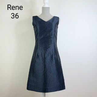 ルネ rene ワンピース紺色ノースリーブ(ひざ丈ワンピース)