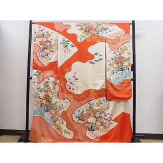 平和屋1■豪華振袖　駒刺繍　絞り　花車吉祥文　金彩　逸品　CAAB6176ze(振袖)