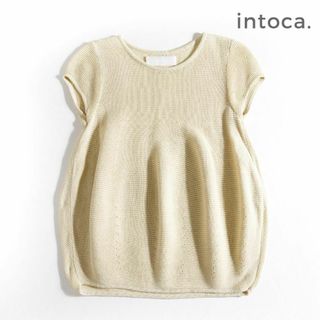 875*イントゥーカ intoca コットン フレンチスリーブ サマー ニット(ニット/セーター)