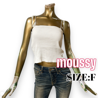 moussy - moussy ♥ シンプル スクエア型 リブ ショート キャミソール