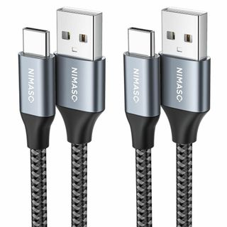 【サイズ:1.0m_色:グレー_商品数:2】USB Type C ケーブル 【1(PC周辺機器)