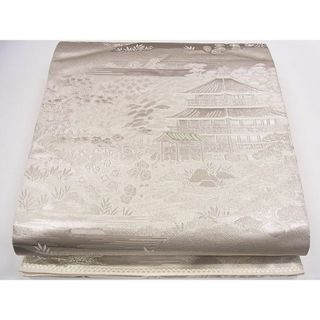 平和屋1◎六通柄袋帯　東山遠景　プラチナ箔　逸品　CAAB4348eg(帯)