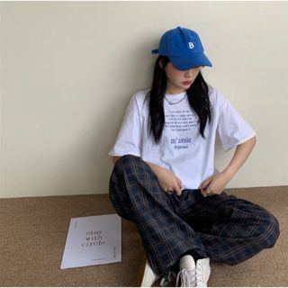 ロゴティシャツ半袖　韓国 ホワイト　新入荷品(Tシャツ(半袖/袖なし))