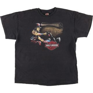 ハーレーダビッドソン(Harley Davidson)の古着 ハーレーダビッドソン Harley-Davidson モーターサイクル バイクTシャツ USA製 メンズXL /eaa441693(Tシャツ/カットソー(半袖/袖なし))