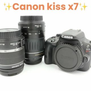 キヤノン(Canon)の【美品】Canon kiss x7 ダブルズームセット　一眼レフ　初心者おすすめ(デジタル一眼)