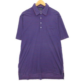 ラルフローレン(Ralph Lauren)の古着 ラルフローレン Ralph Lauren POLO GOLF ポロゴルフ VINTAGE LISLE 半袖 ボーダー ポロシャツ メンズL /eaa451667(ポロシャツ)