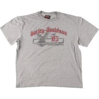 ハーレーダビッドソン(Harley Davidson)の古着 ハーレーダビッドソン Harley-Davidson 鷲柄 イーグル柄 モーターサイクル バイクTシャツ メンズXL /eaa452006(Tシャツ/カットソー(半袖/袖なし))