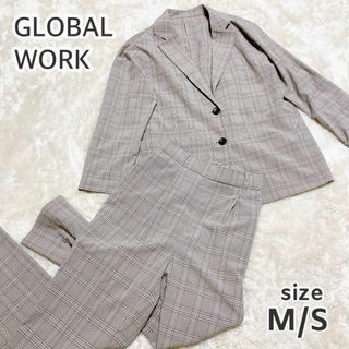 GLOBAL WORK - グローバルワーク 春夏 チェック柄 オーバー ジャケット＆パンツ セットアップ