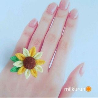 つまみ細工 ❁ 指輪【ひまわり🌻】(リング)