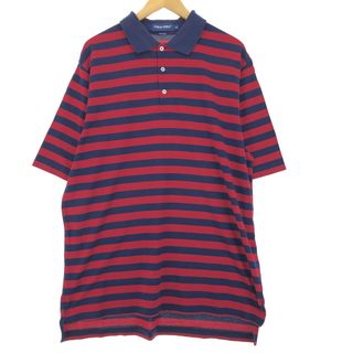 ラルフローレン(Ralph Lauren)の古着 ラルフローレン Ralph Lauren POLO GOLF ポロゴルフ 半袖 ボーダー ポロシャツ メンズXL /eaa451636(ポロシャツ)