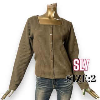 スライ(SLY)のSLY ♥ 大人可愛い スクエアネック リブ風 トップス(カットソー(長袖/七分))