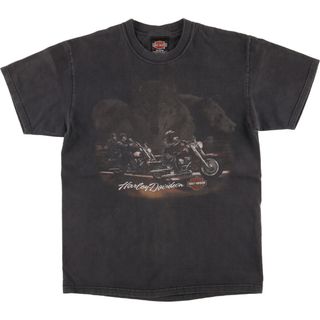 ハーレーダビッドソン(Harley Davidson)の古着 00年代 ハーレーダビッドソン Harley-Davidson オオカミ柄 モーターサイクル バイクTシャツ USA製 メンズM /eaa450372(Tシャツ/カットソー(半袖/袖なし))