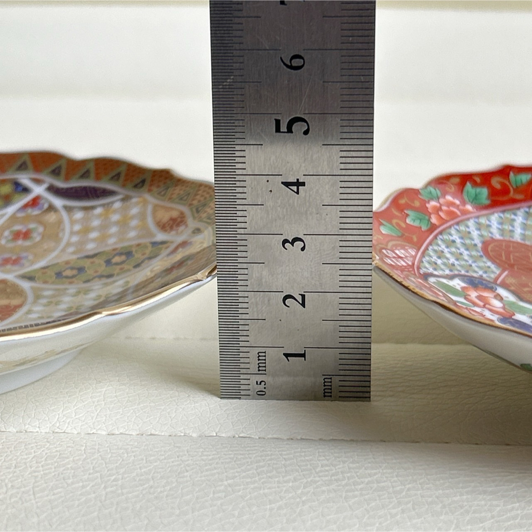 前畑陶器 庫山窯 金彩 七宝 瑞祥 銘々皿 2枚セット 取り皿 色絵 前畑陶器 庫山窯 金彩 七宝 瑞祥 銘々皿 2枚セット 取り皿 色絵