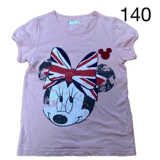 ディズニー(Disney)のミニーマウス 半袖Tシャツ 綿 ピンク 140(Tシャツ/カットソー)
