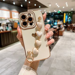 【人気商品】スマホカバー　ケース　ソフト　落下防止　ホワイト　かわいい(iPhoneケース)