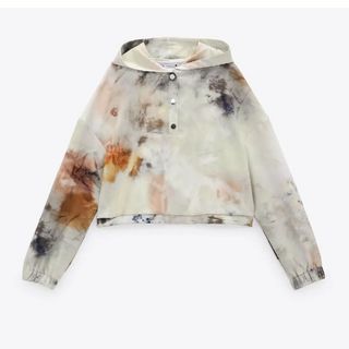 ザラ(ZARA)のZARA クロップドタイダイフーディ(パーカー)